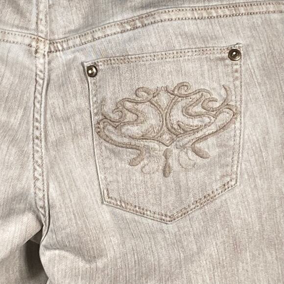 Chico's Platinum Denim Jeans Women's 00 30x31 Ultimate Fit Slim Leg Brown - Picture 3 of 8